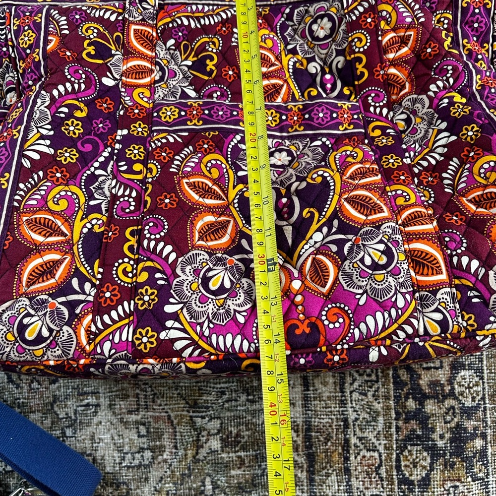 Vera Bradley Purple and Orange Floral Travel Bag - Picture 6 of 11